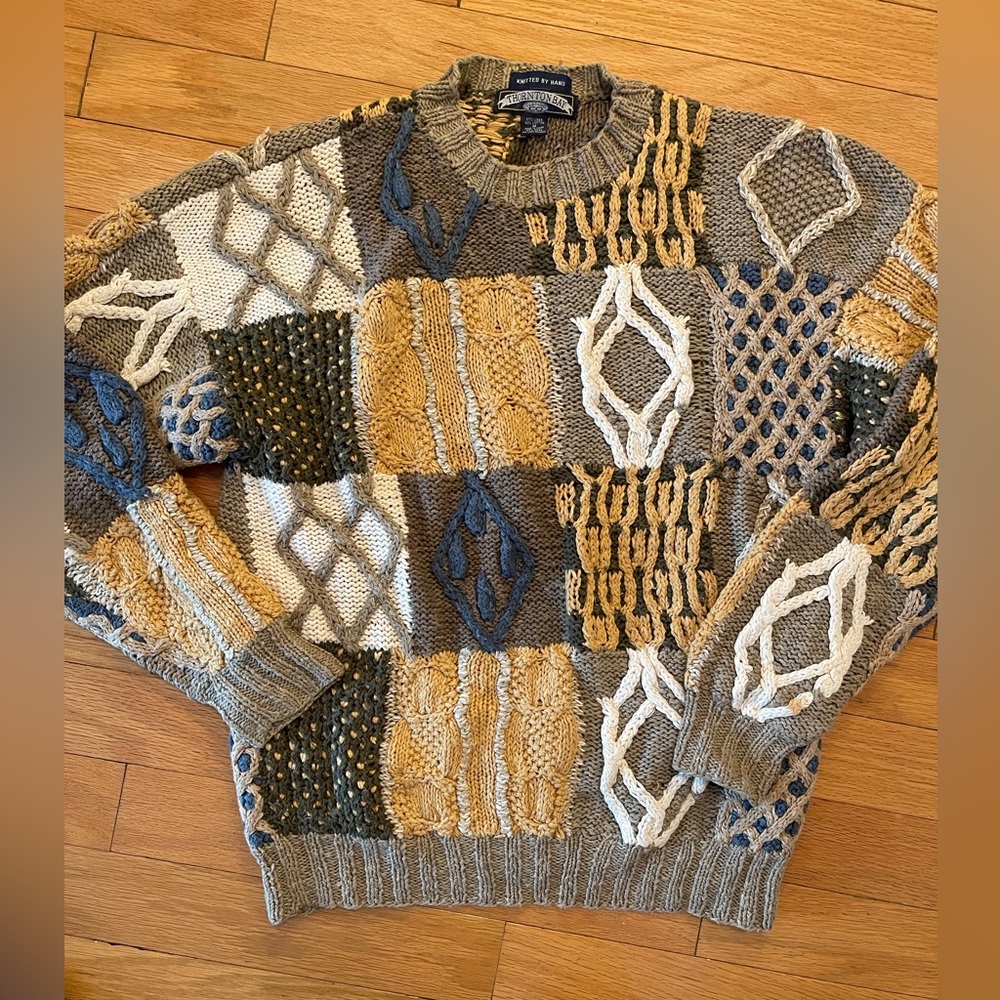 VTG Handknit Thornton Bay Crewneck Men’s Sweater Size M